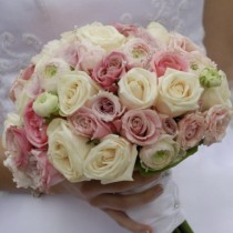 Pink and white wedding bouquet